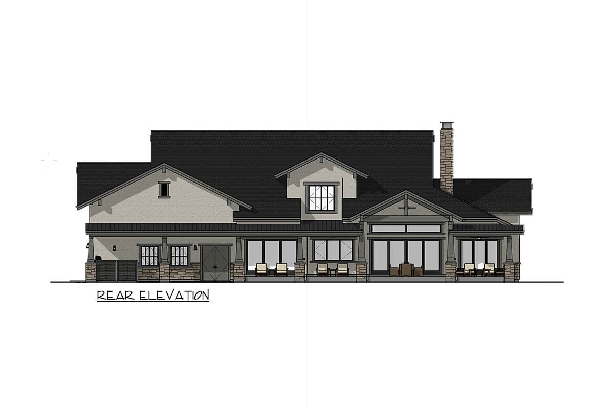 Plan 64569SC: Mountain Craftsman House Plan with RV Garage and Four Bedrooms - Image #5 - Craftsman, Mountain