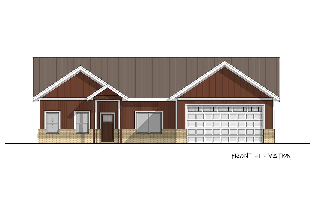 Plan 405165FDC: Charming Traditional Country Farmhouse House Plan with Three Bedrooms and Attached Garage - Image #3 - Country, Farmhouse, Traditional