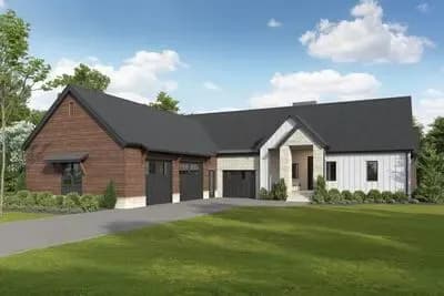 Contemporary Mountain House Plan with 3 Bedrooms and 3-Car Garage