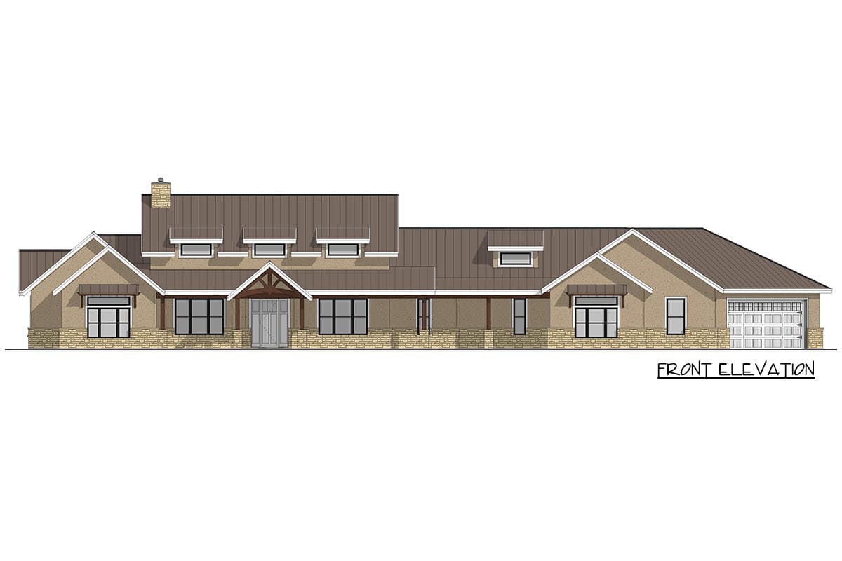 Plan 405166FDC: Spacious Farmhouse House Plan Featuring 4 Bedrooms and 3-Car Garage - Image #2 - Farmhouse