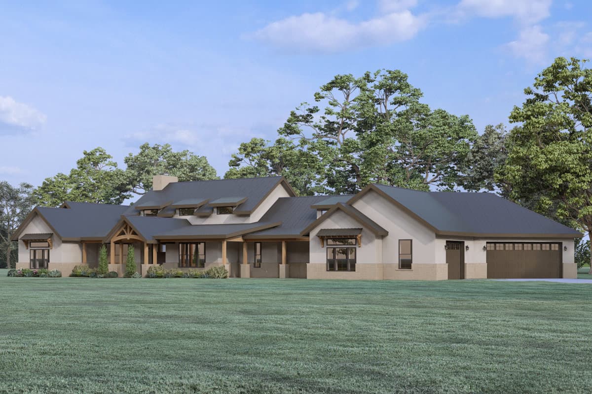 Plan image - 405166FDC:Spacious Farmhouse House Plan Featuring 4 Bedrooms and 3-Car Garage