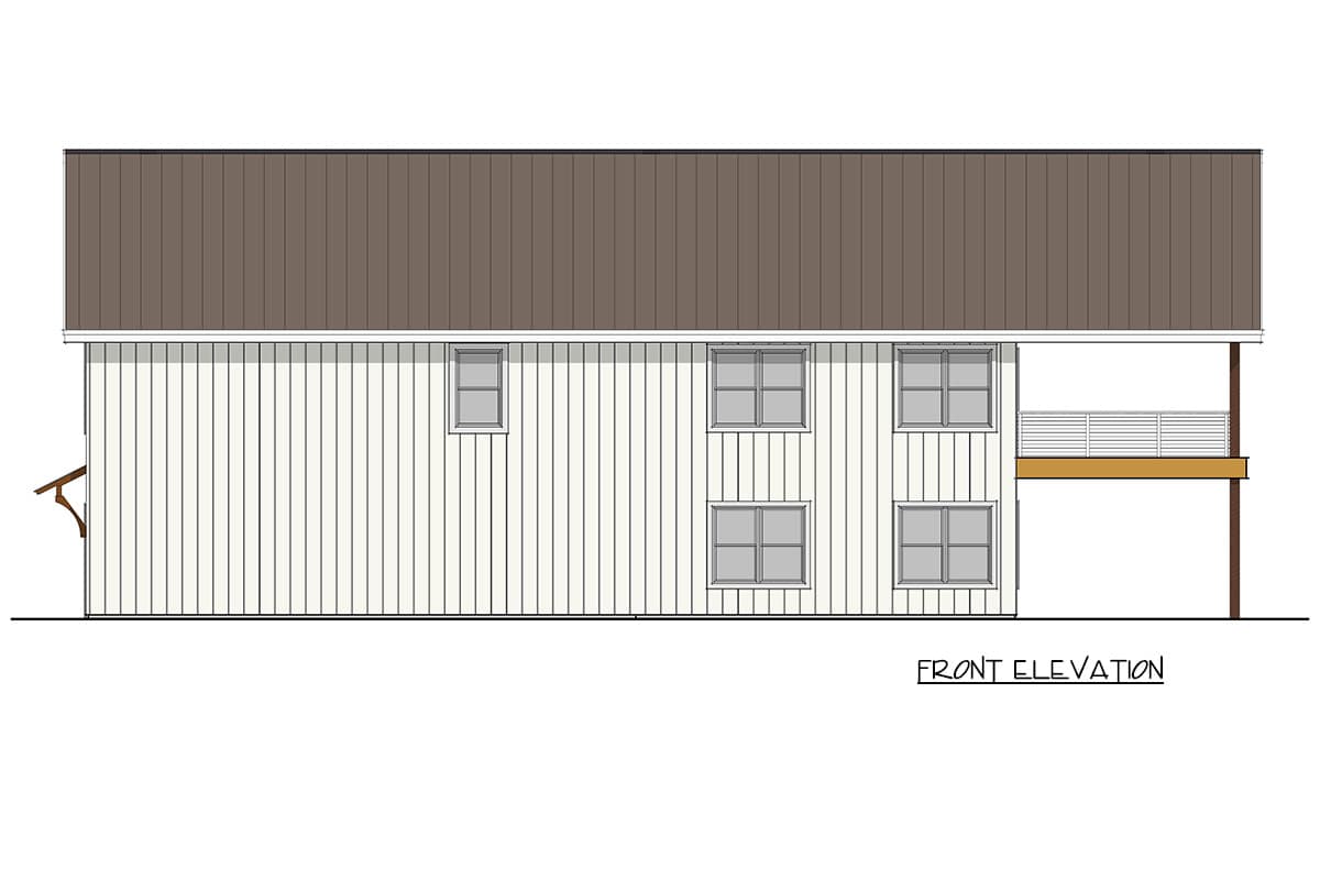Plan 405167FDC: Five Bedroom Barndominium Farmhouse House Plan with Expansive Covered Porch - Image #5 - Barndominium, Farmhouse, Rustic