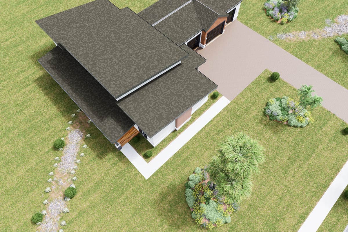 Plan 850042PKE: Contemporary Modern House Plan with Three Bedrooms and Three Car Garage - Image #6 - Contemporary, Modern