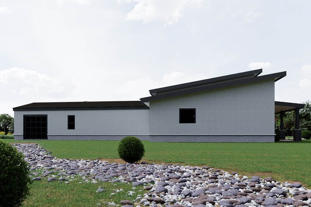 Plan 850042PKE: Contemporary Modern House Plan with Three Bedrooms and Three Car Garage - Image #4 - Contemporary, Modern