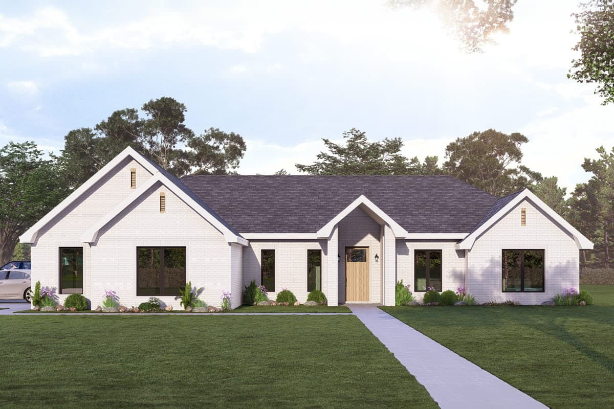 Plan image - 405168FDC:Spacious New American Plan with Three Bedrooms and Three-Car Garage
