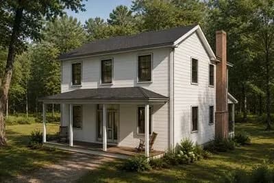 Charming Two Bedroom Farmhouse House Plan with Inviting Screened Porch
