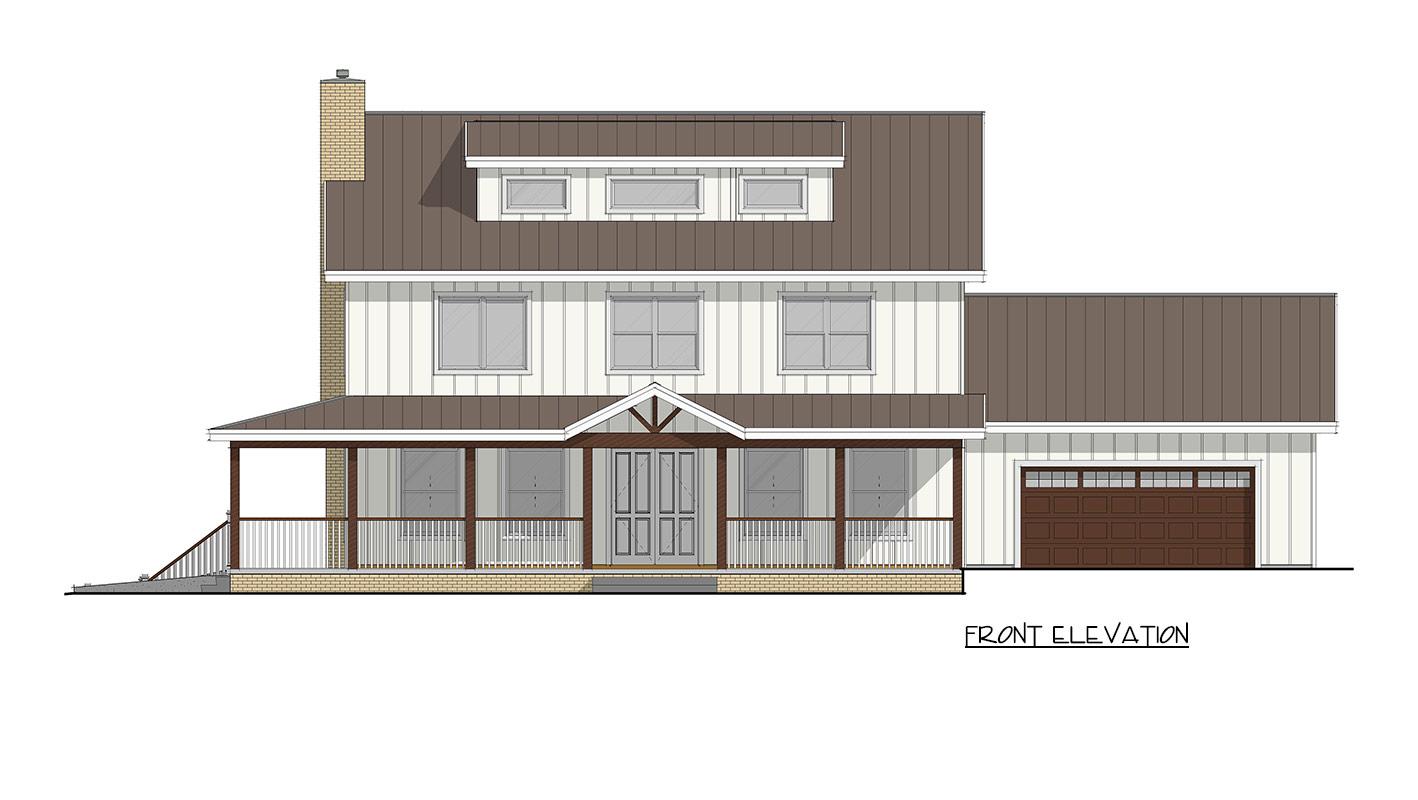Plan 405169FDC: Modern Farmhouse House Plan with 3 Bedrooms and Vaulted Great Room - Image #8 - Farmhouse, Modern Farmhouse, New American