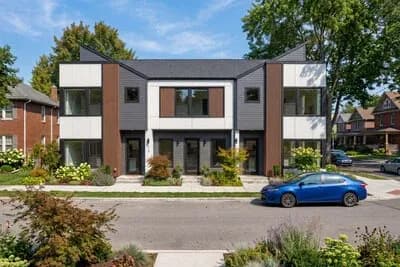 Contemporary Triplex House Plan Featuring Three Distinct Modern Living Units