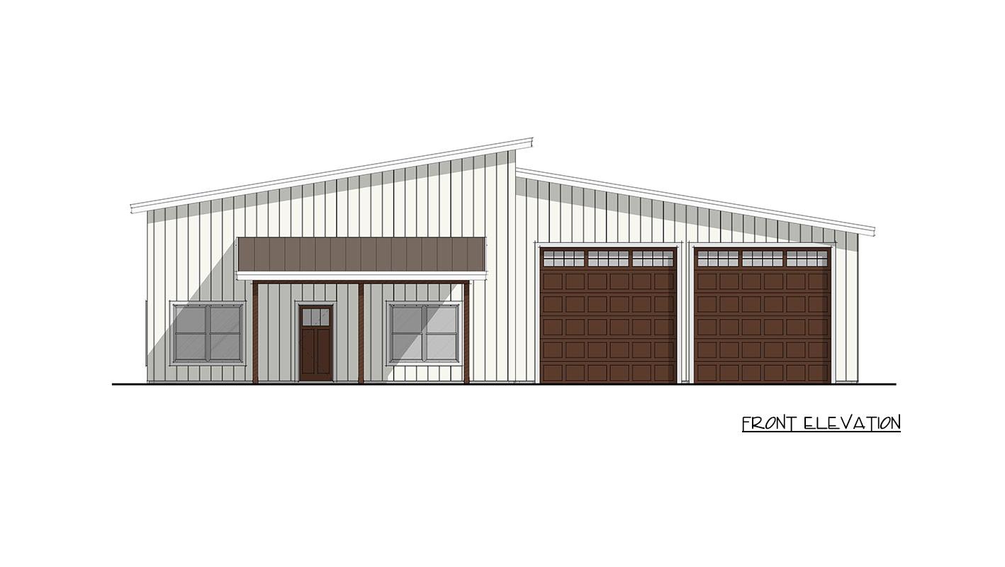 Plan 405172FDC: Modern Barndominium House Plan with 2 Bedrooms and Spacious Garage - Image #4 - Barndominium