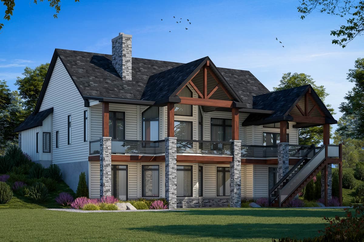 Plan 42758DB: Craftsman Modern Farmhouse House Plan with 5 Bedrooms and 3562 Square Feet - Image #2 - Craftsman, Modern Farmhouse, Mountain