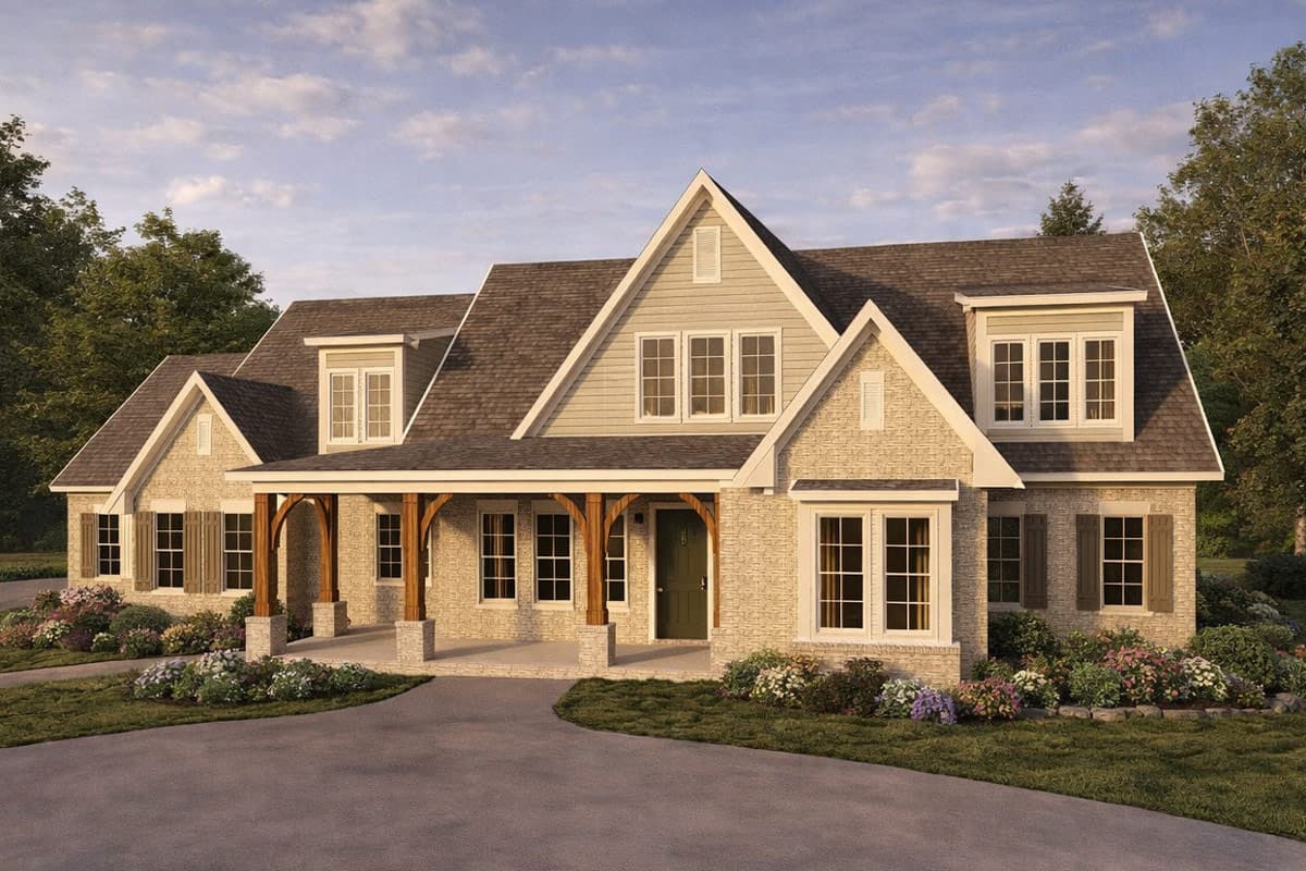 Plan image - 86421HH:Spacious New American House Plan with Five Bedrooms and Three-Car Garage
