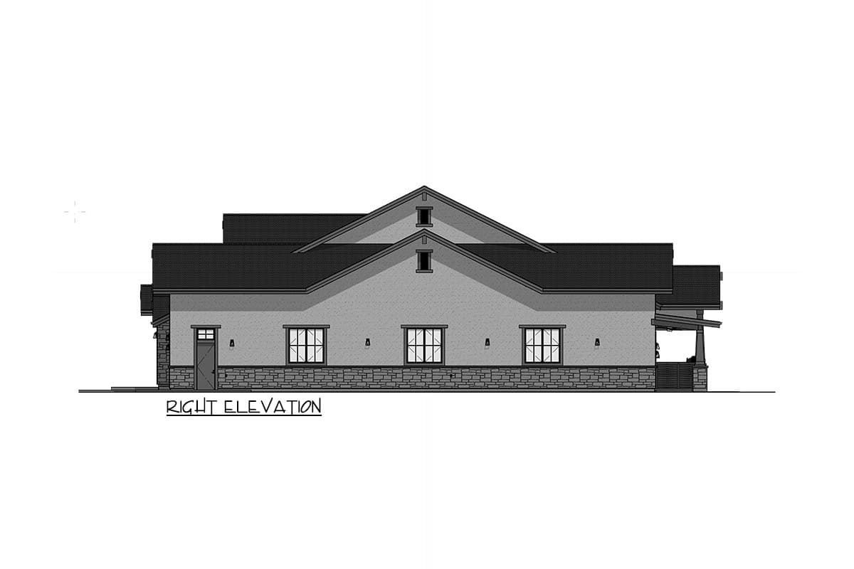 Plan 64570SC: Modern Mountain House Plan with RV Garage and Vaulted Living Room - Image #6 - Craftsman, Farmhouse, Modern Farmhouse, Mountain, Rustic