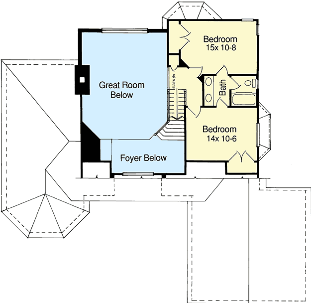 Plan 3900ST: Traditional Design with Sunken Great Room - Floor Plan - 2nd Floor - Traditional