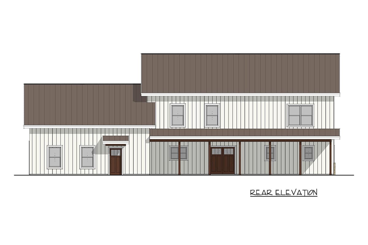 Plan 405173FDC: Modern Farmhouse Barndominium House Plan with Three Bedrooms and Three-Car Garage - Image #6 - Barndominium, Farmhouse