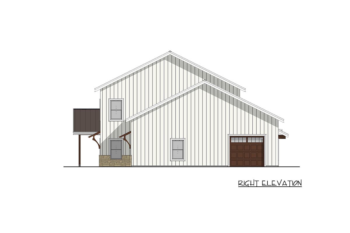 Plan 405173FDC: Modern Farmhouse Barndominium House Plan with Three Bedrooms and Three-Car Garage - Image #7 - Barndominium, Farmhouse