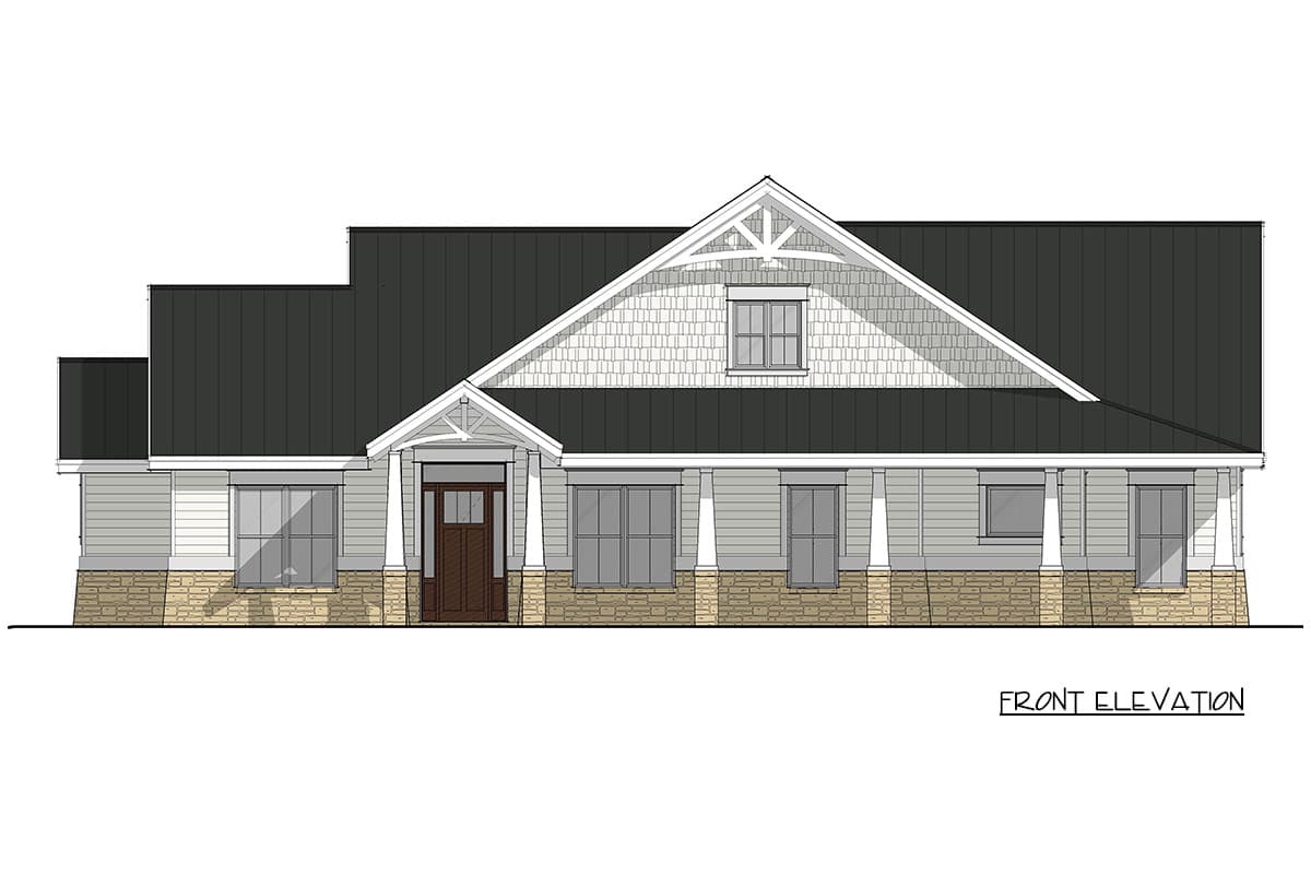 Plan 405174FDC: Modern Farmhouse Barndominium House Plan with Expansive Porch - Image #2 - Barndominium, Farmhouse, Modern Farmhouse, New American