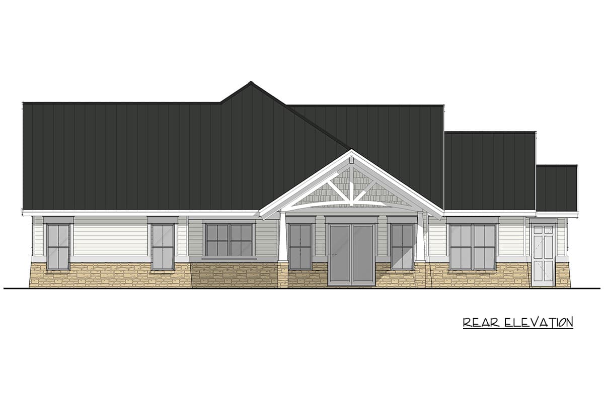 Plan 405174FDC: Modern Farmhouse Barndominium House Plan with Expansive Porch - Image #4 - Barndominium, Farmhouse, Modern Farmhouse, New American