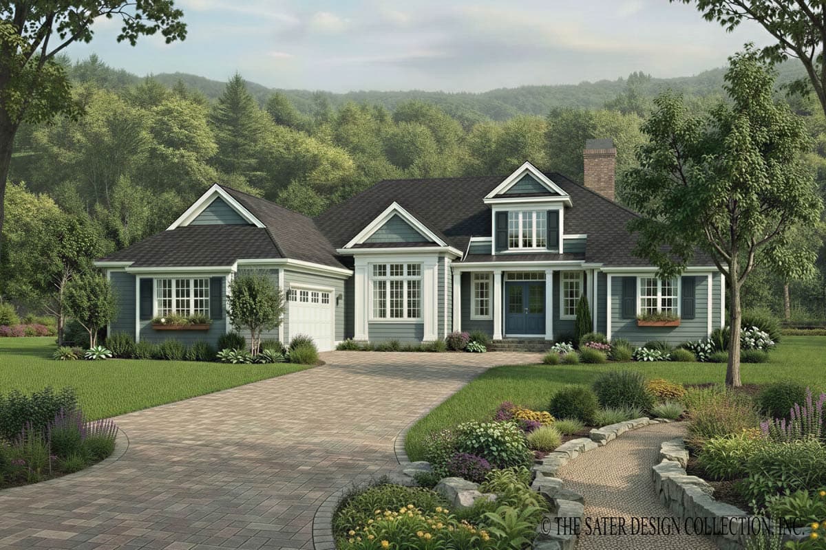 Plan image - 340156STR:Elegant Southern Traditional House Plan with Three Bedrooms and Courtyard Entry