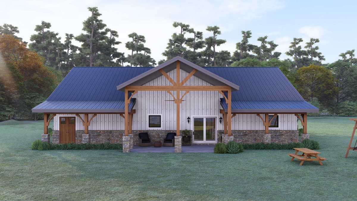 Plan 405175FDC: Modern Farmhouse Barndominium House Plan with Expansive Wraparound Porch - Image #5 - Barndominium, Farmhouse