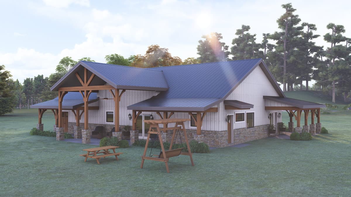 Plan 405175FDC: Modern Farmhouse Barndominium House Plan with Expansive Wraparound Porch - Image #6 - Barndominium, Farmhouse