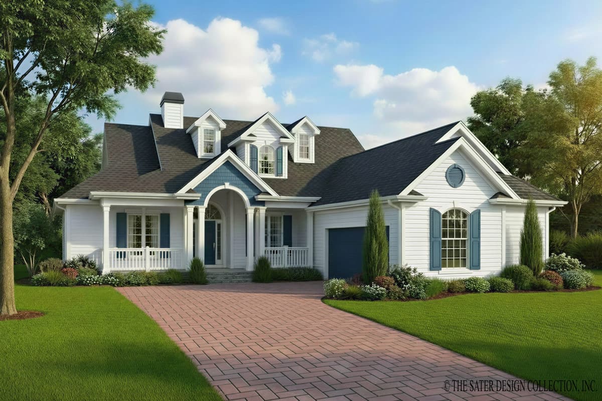 Plan image - 340161STR:Three Bedroom Southern Farmhouse House Plan with Front Porch