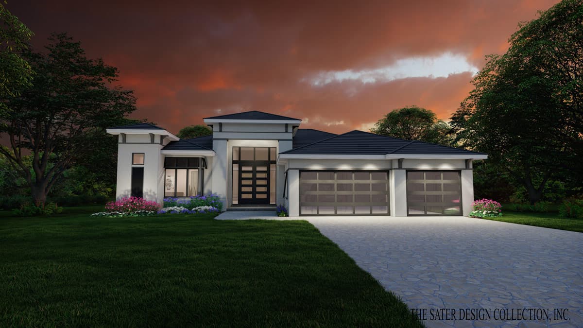 Plan 340162STR: Coastal Modern House Plan with 3 Bedrooms and Indoor-Outdoor Living - Image #3 - Coastal Contemporary, Contemporary, Florida-Style, Modern