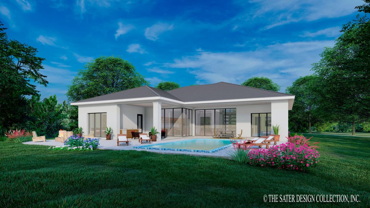 Plan 340162STR: Coastal Modern House Plan with 3 Bedrooms and Indoor-Outdoor Living - Image #2 - Coastal Contemporary, Contemporary, Florida-Style, Modern