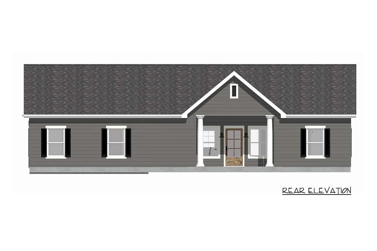 Plan 744529ABR: Three Bedroom Craftsman Ranch House Plan with Side Entry Garage - Image #6 - Craftsman, Ranch, Traditional