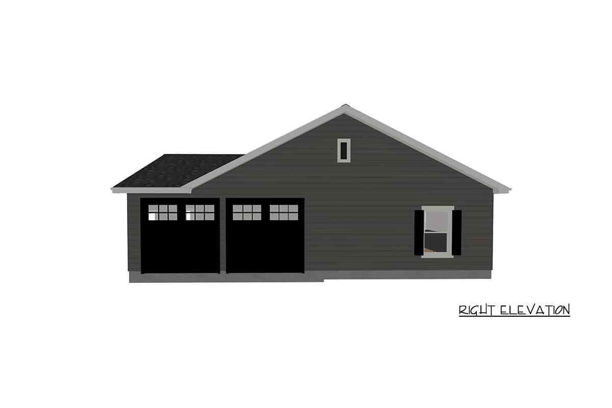 Plan 744529ABR: Three Bedroom Craftsman Ranch House Plan with Side Entry Garage - Image #7 - Craftsman, Ranch, Traditional