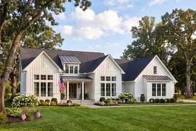 Modern Farmhouse House Plan with 3 Bedrooms and Vaulted Great Room