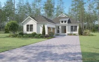Country Southern Farmhouse House Plan with Three Bedrooms and Workshop