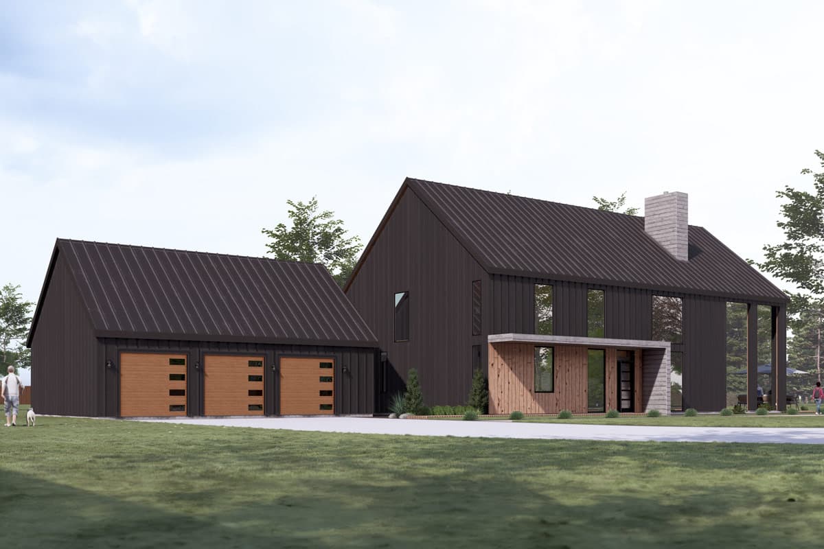 Plan image - 405176FDC:Modern Barndominium House Plan with Four Bedrooms and Detached Garage