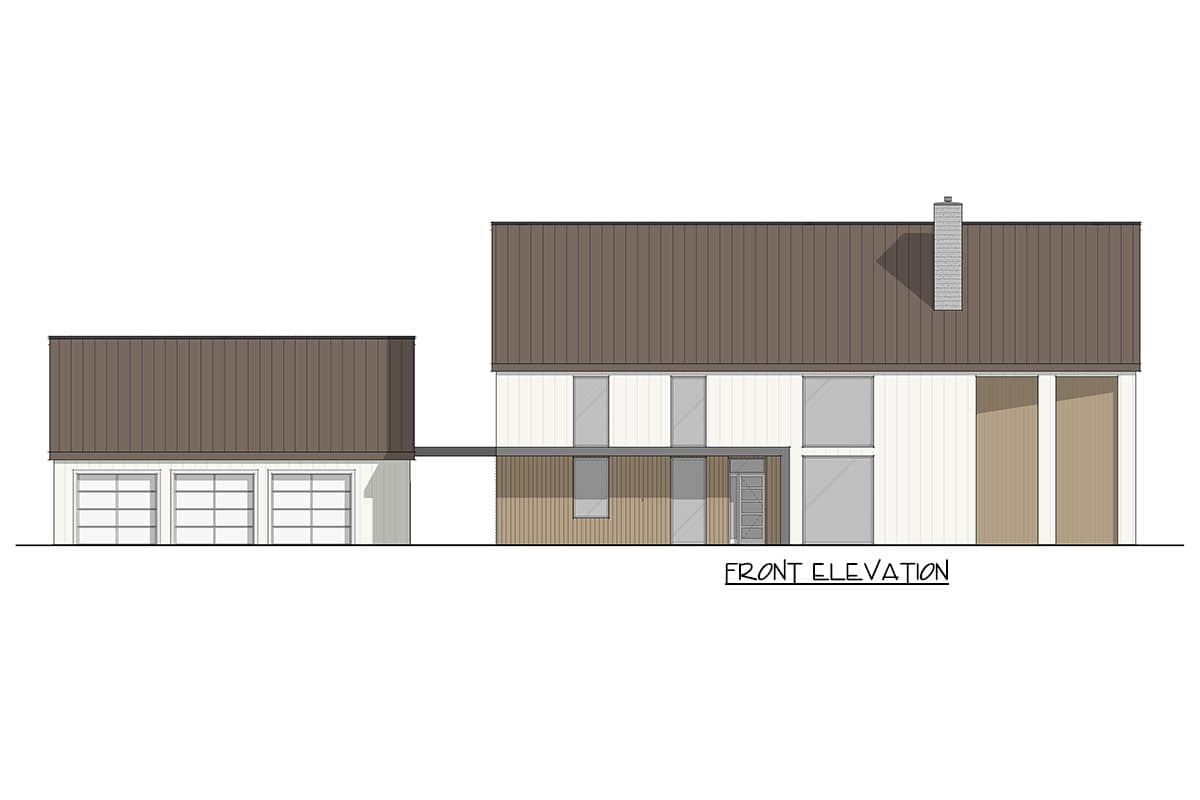 Plan 405176FDC: Modern Barndominium House Plan with Four Bedrooms and Detached Garage - Image #5 - Barndominium, Modern, Scandinavian