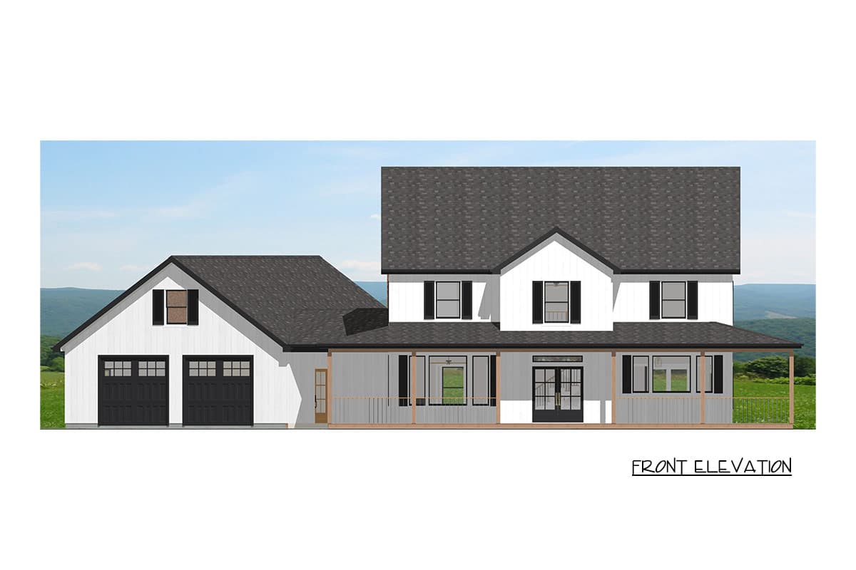 Plan 744530ABR: Farmhouse House Plan with Four Bedrooms and Wraparound Porch - Image #4 - Country, Craftsman, Farmhouse, Southern, Traditional