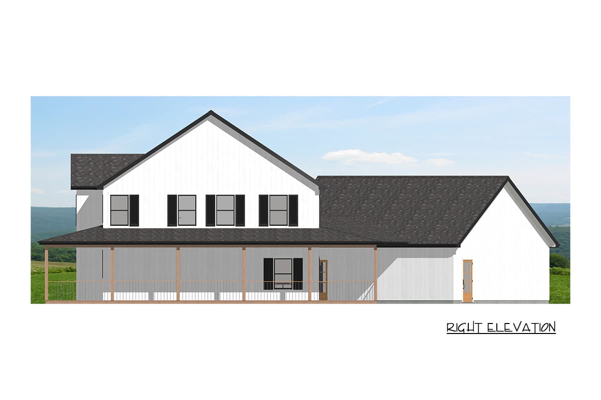 Plan 744530ABR: Farmhouse House Plan with Four Bedrooms and Wraparound Porch - Image #8 - Country, Craftsman, Farmhouse, Southern, Traditional