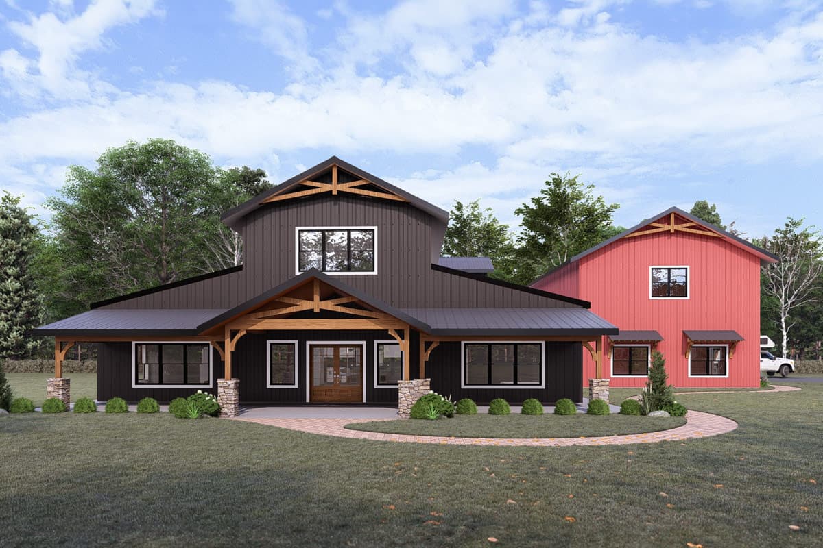 Plan image - 405177FDC:Modern Farmhouse Barndominium House Plan with 3 Bedrooms and Spacious Garage