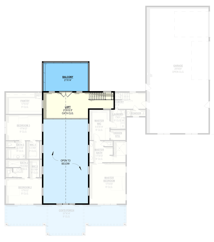 Plan 405177FDC: Modern Farmhouse Barndominium House Plan with 3 Bedrooms and Spacious Garage - Floor Plan - 2nd Level - Barndominium, Farmhouse