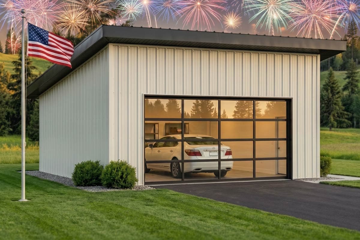 Plan 135429GRA: Modern 2-Car Garage Plan with Expansive Glass Door - Image #3 - Contemporary, Craftsman, Modern