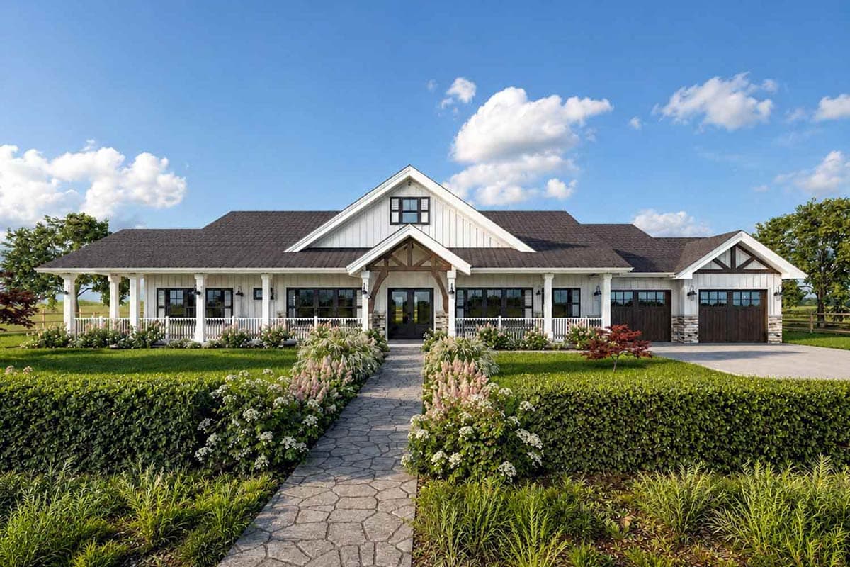 Plan image - 147070RML:Modern Farmhouse House Plan with 4 Bedrooms and Expansive Porches