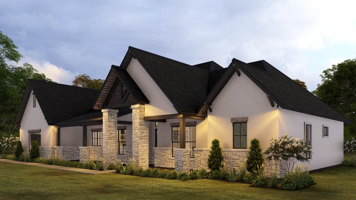 Plan 25454TF: New American House Plan with 4 Bedrooms and Split Bedroom Layout - Image #3 - Modern Farmhouse, New American