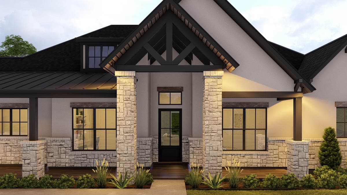 Plan 25454TF: New American House Plan with 4 Bedrooms and Split Bedroom Layout - Image #13 - Modern Farmhouse, New American