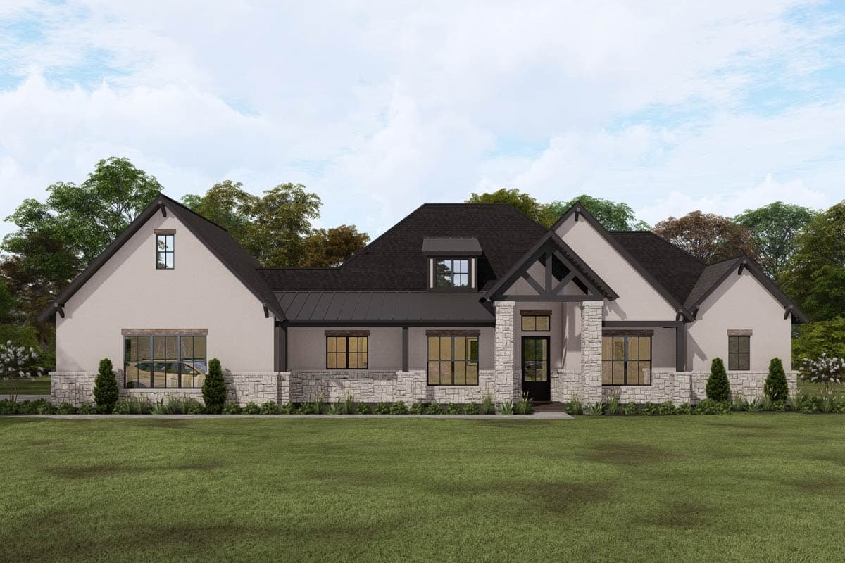 Plan 25454TF: New American House Plan with 4 Bedrooms and Split Bedroom Layout - Image #28 - Modern Farmhouse, New American