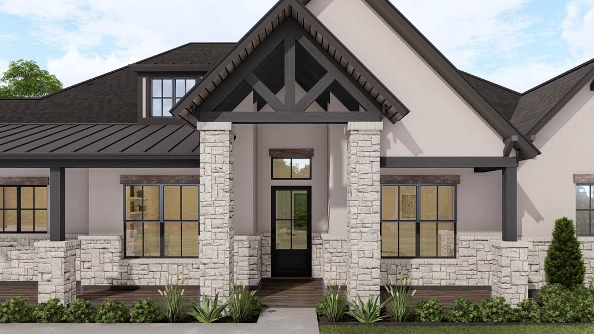 Plan 25454TF: New American House Plan with 4 Bedrooms and Split Bedroom Layout - Image #29 - Modern Farmhouse, New American