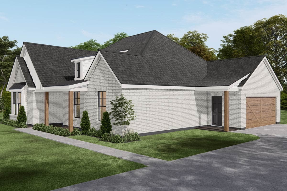 Plan 25455TF: Modern Farmhouse House Plan with 3 Bedrooms and 2 Car Garage - Image #4 - Farmhouse, Modern Farmhouse, New American, Traditional, Transitional