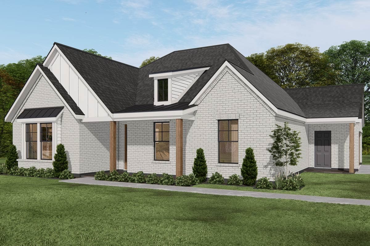 Plan 25455TF: Modern Farmhouse House Plan with 3 Bedrooms and 2 Car Garage - Image #3 - Farmhouse, Modern Farmhouse, New American, Traditional, Transitional
