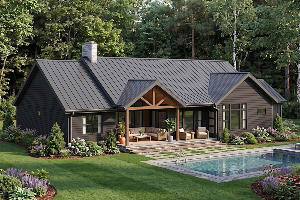 Plan 911072JVD: Modern Contemporary Farmhouse House Plan with 4-Car Garage and 2491 Square Feet - Image #4 - Contemporary, Farmhouse, Modern