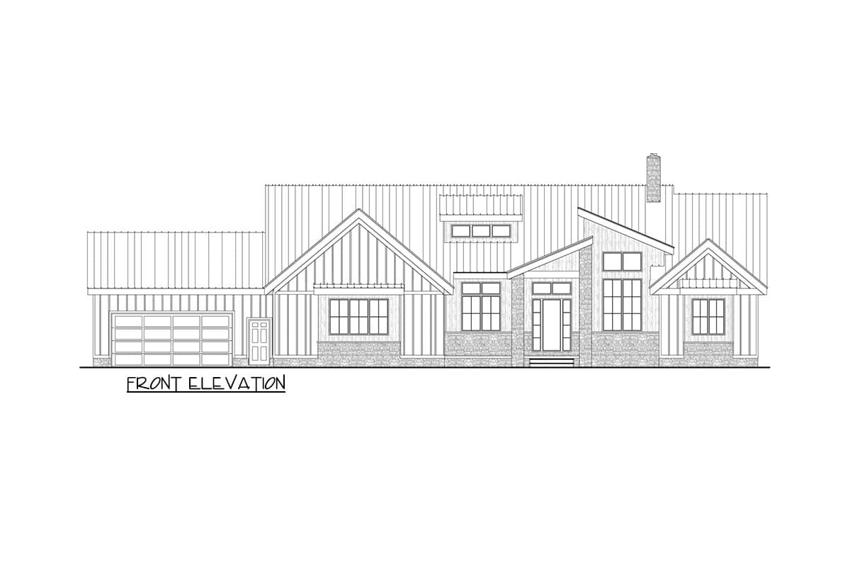 Plan 911072JVD: Modern Contemporary Farmhouse House Plan with 4-Car Garage and 2491 Square Feet - Image #11 - Contemporary, Farmhouse, Modern