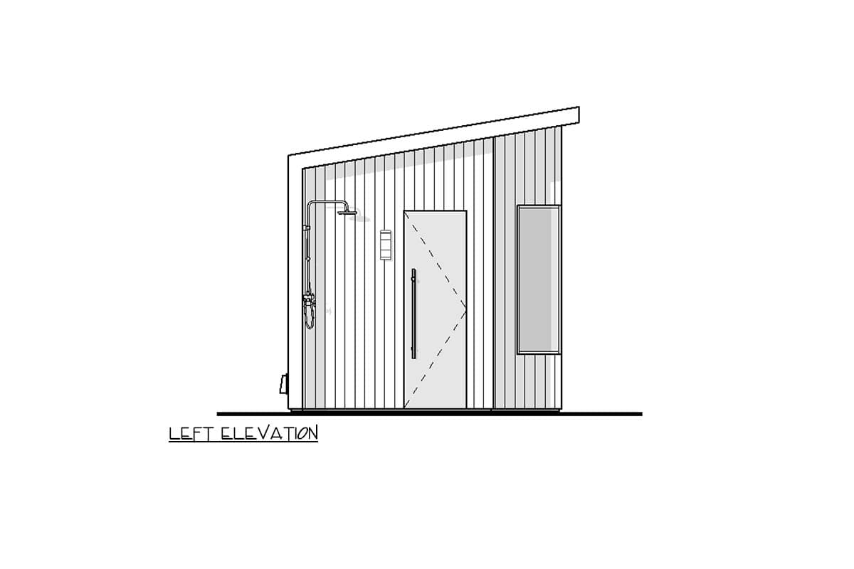 Plan 270130AF: Modern 100 Sq Ft Outdoor Shower and Sauna House Plan with a Sleek Design - Image #6 - Contemporary, Scandinavian
