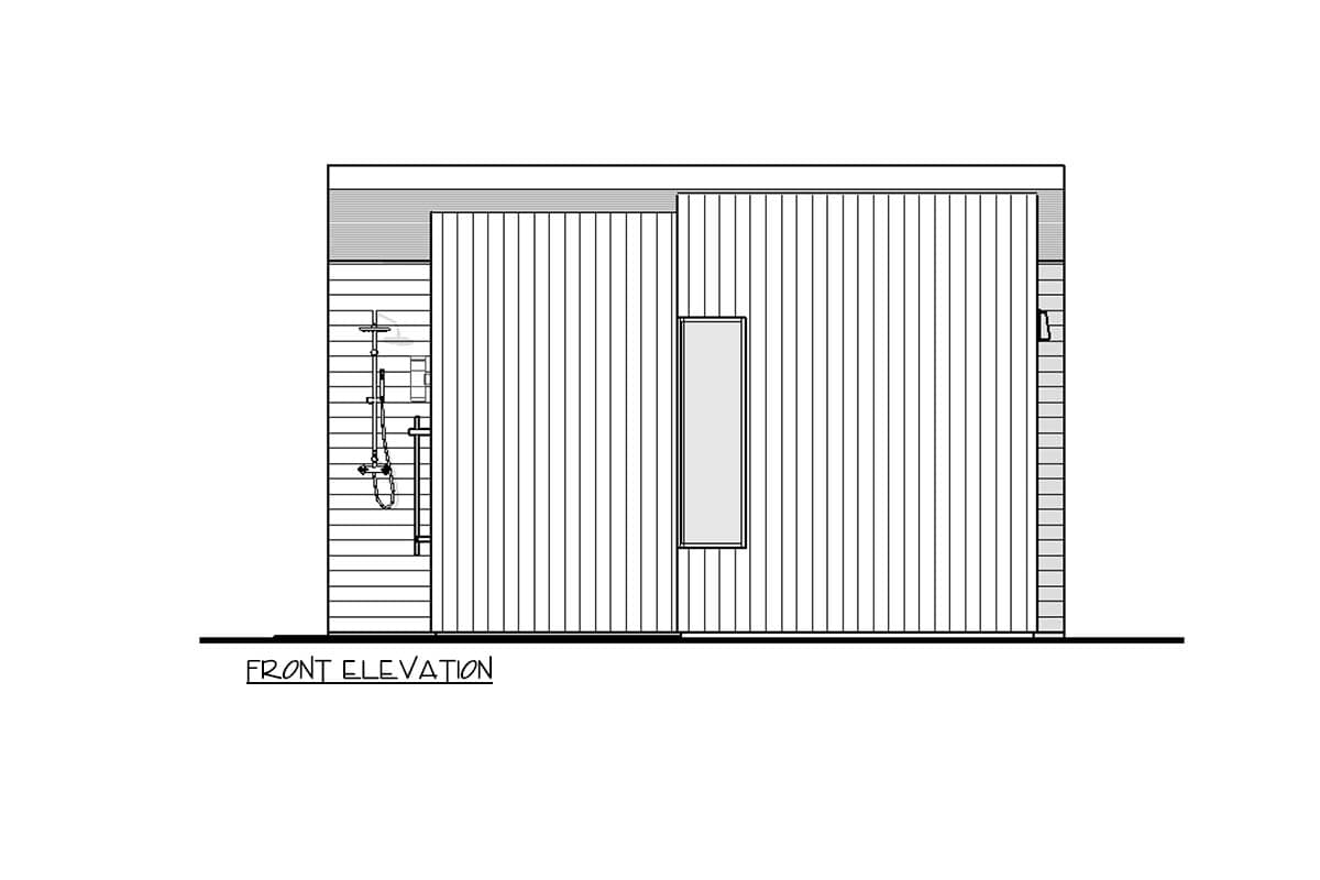 Plan 270130AF: Modern 100 Sq Ft Outdoor Shower and Sauna House Plan with a Sleek Design - Image #5 - Contemporary, Scandinavian