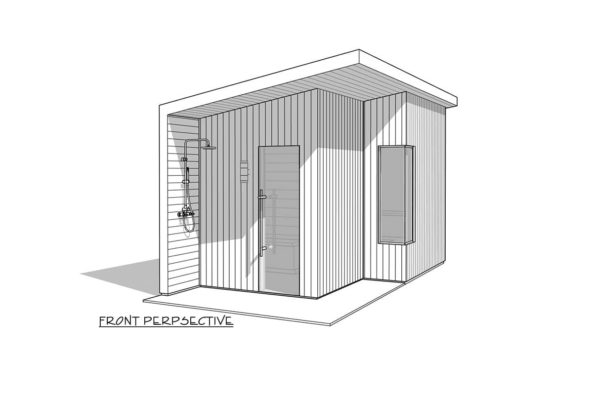 Plan 270130AF: Modern 100 Sq Ft Outdoor Shower and Sauna House Plan with a Sleek Design - Image #7 - Contemporary, Scandinavian